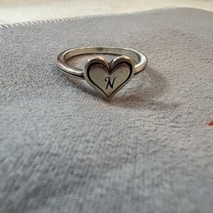 James Avery Heart Initial N Ring